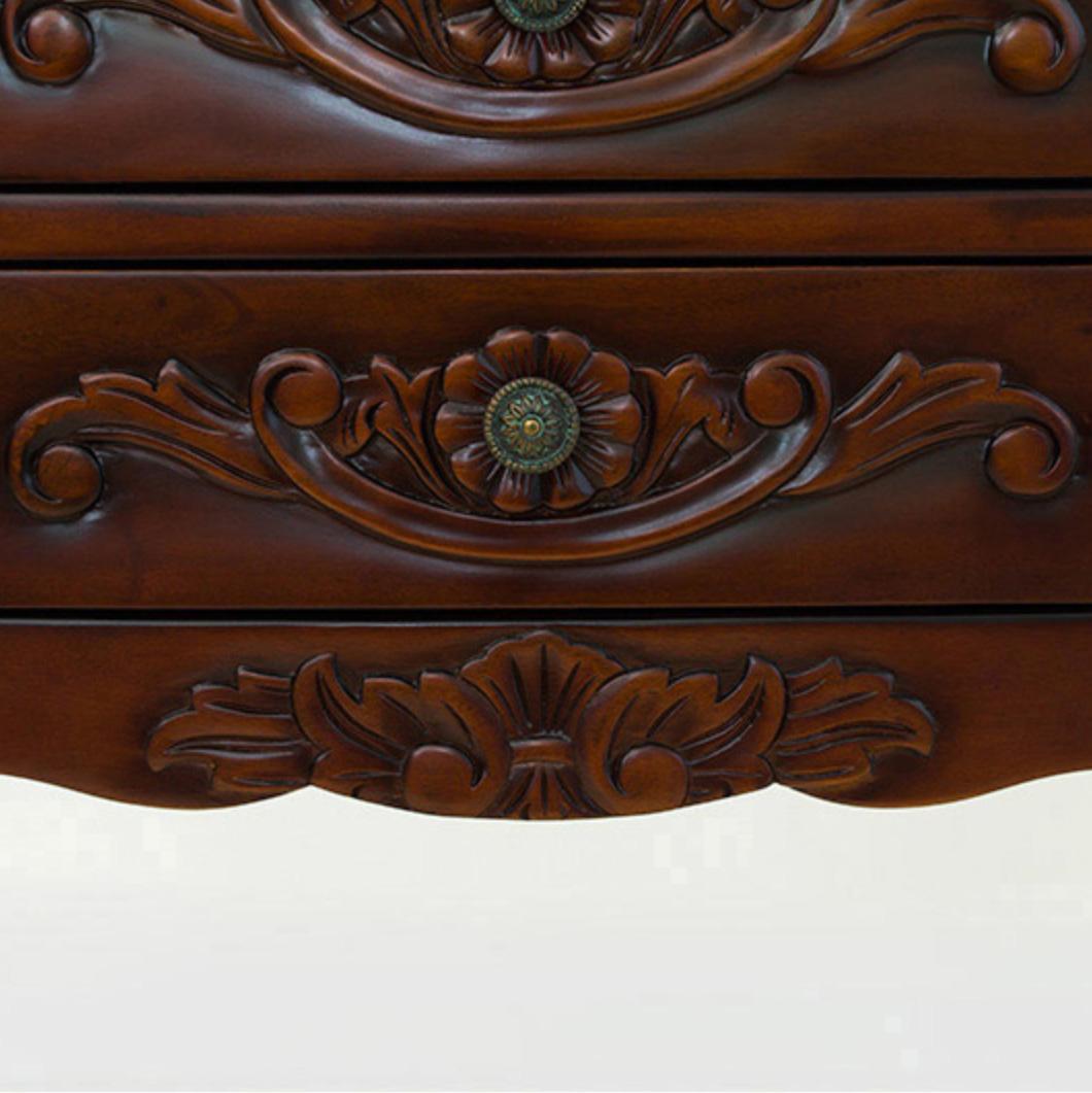 ヨーロピアン 4段チェスト 幅55cm ブラウン