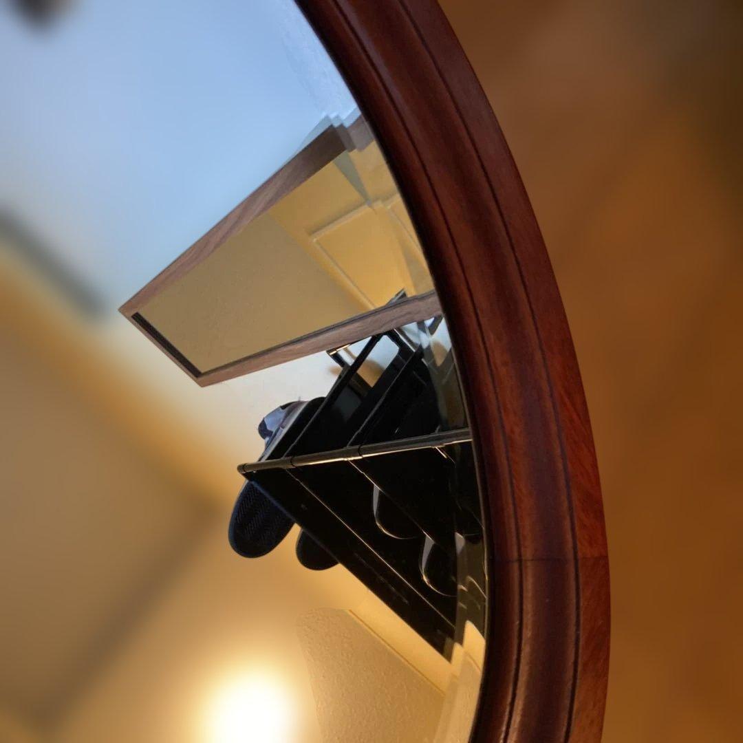 マルニ木工 オーバル ウォールミラー 壁掛け鏡 ヴィンテージ 高級家具