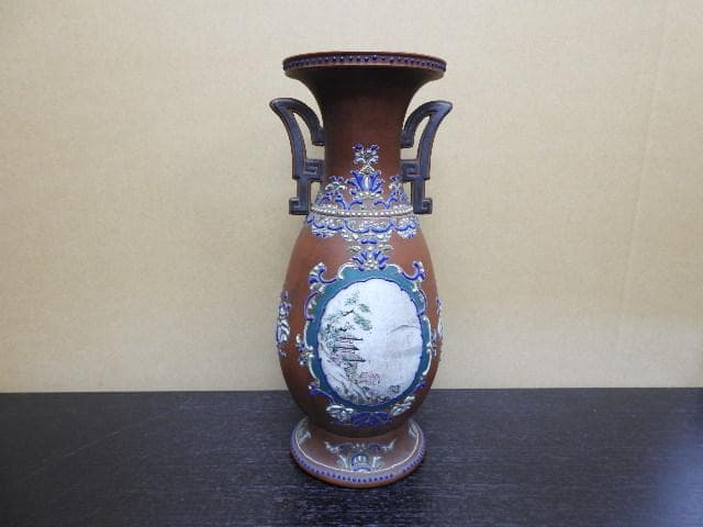 色絵万古花瓶　MA61