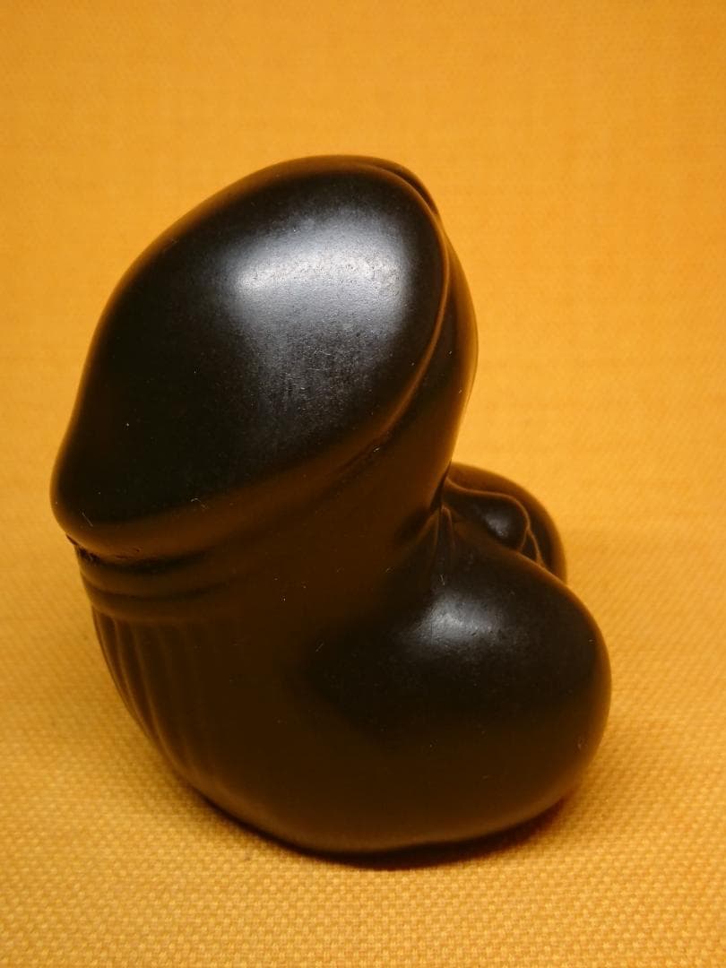 お多福　彫刻　石製　オブジェ　置物　インテリア　工芸品　美術品　A1367