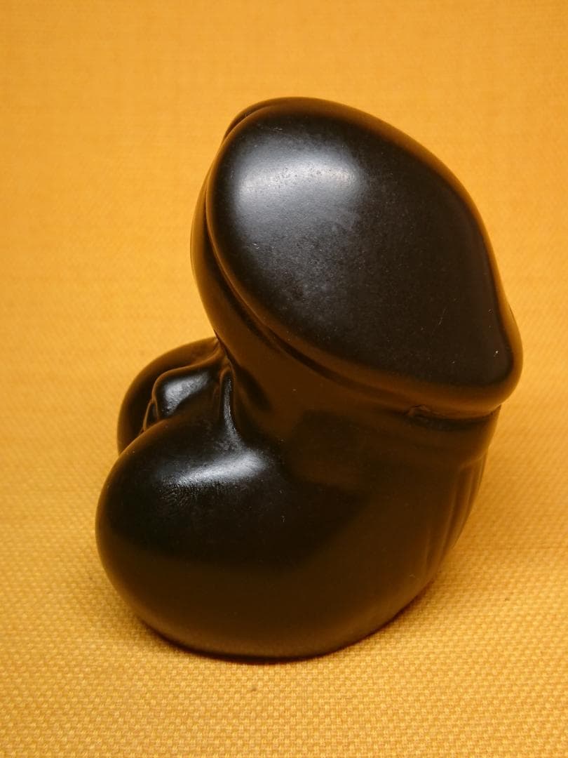 お多福　彫刻　石製　オブジェ　置物　インテリア　工芸品　美術品　A1367