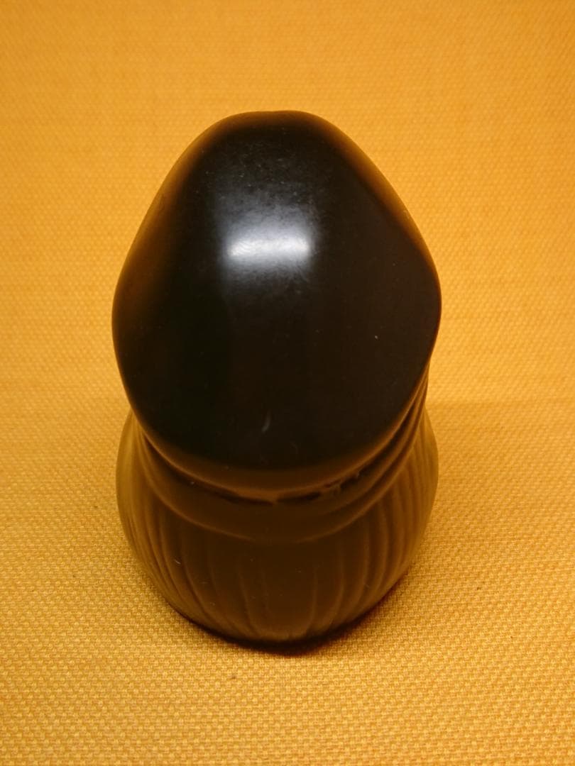 お多福　彫刻　石製　オブジェ　置物　インテリア　工芸品　美術品　A1367