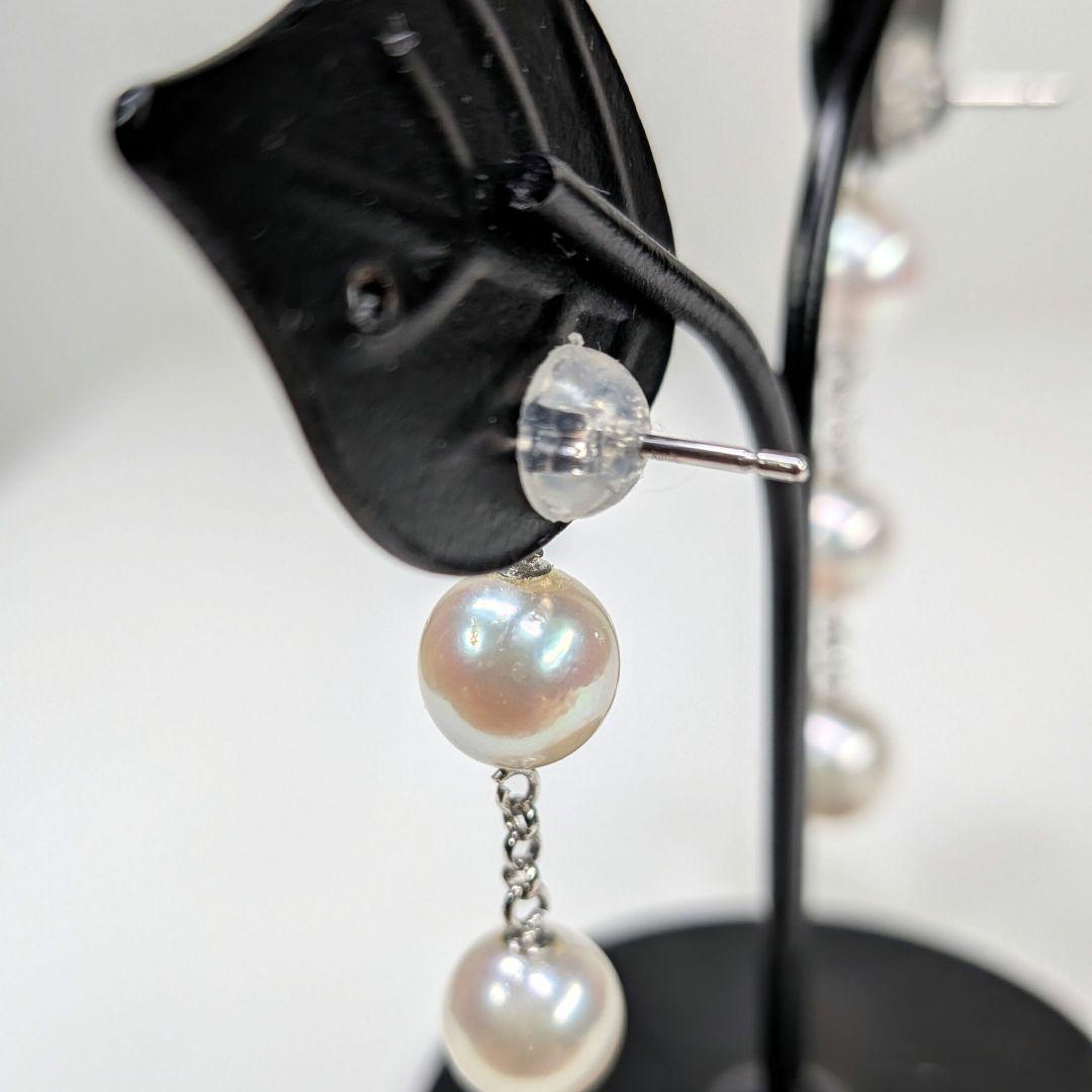 新品】アコヤ真珠 3連ピアス K14WG 7mm/7.5mm リメイク - メルカリ