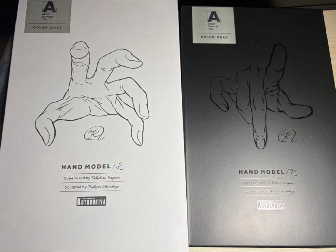 コトブキヤ デッサン用 ハンドモデル gray 1/1スケール 左右2点セット