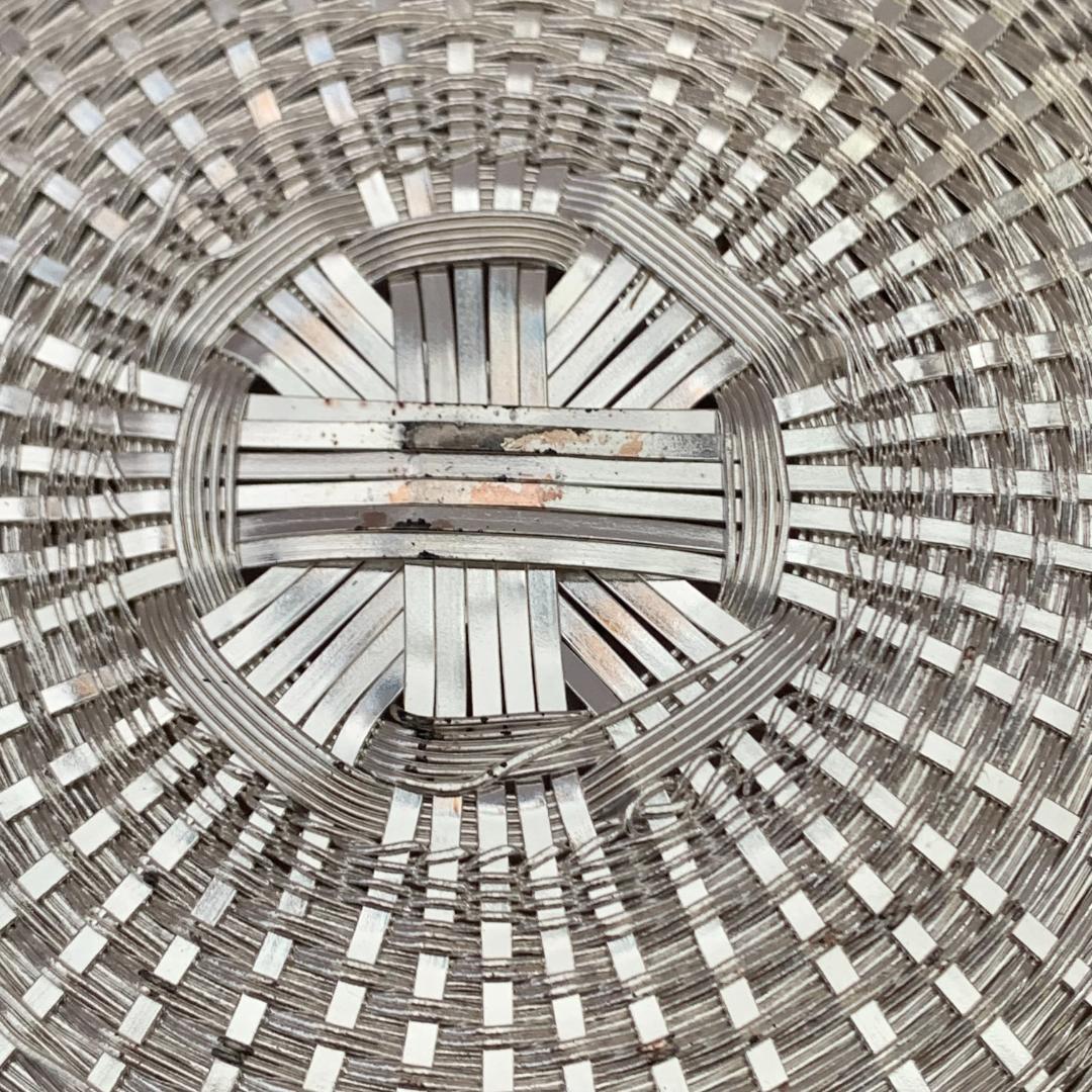 銀座和光 WAKO 銀仕上げ 小物入れ シルバー バスケット カゴ 蓋つき