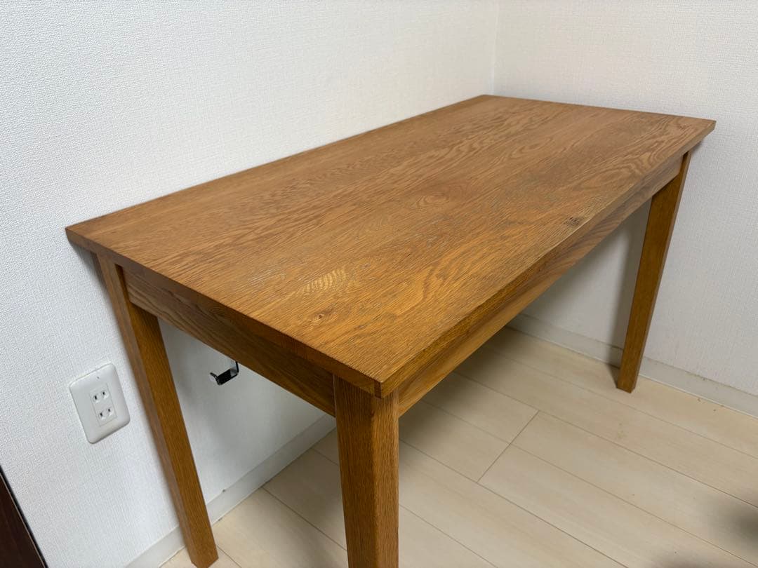 無印良品　無垢材学習デスク　オーク材 引き出し付き
