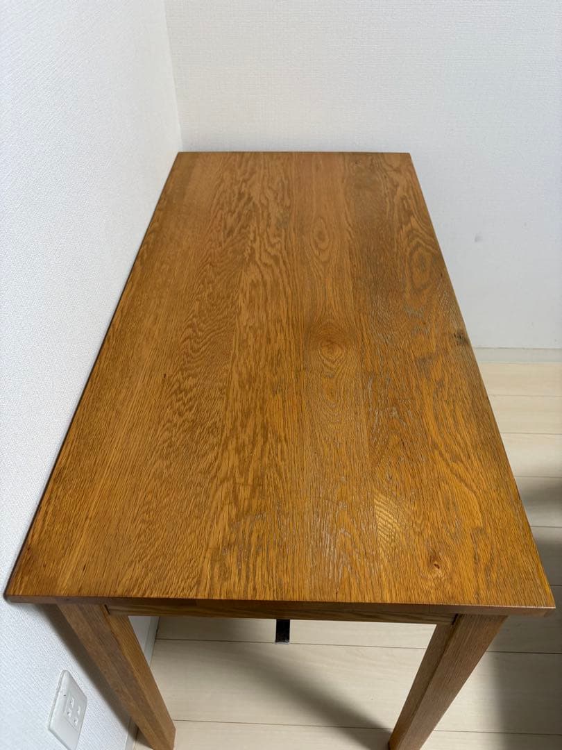 無印良品　無垢材学習デスク　オーク材 引き出し付き