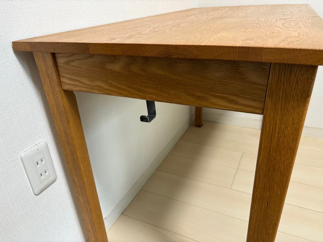 無印良品　無垢材学習デスク　オーク材 引き出し付き