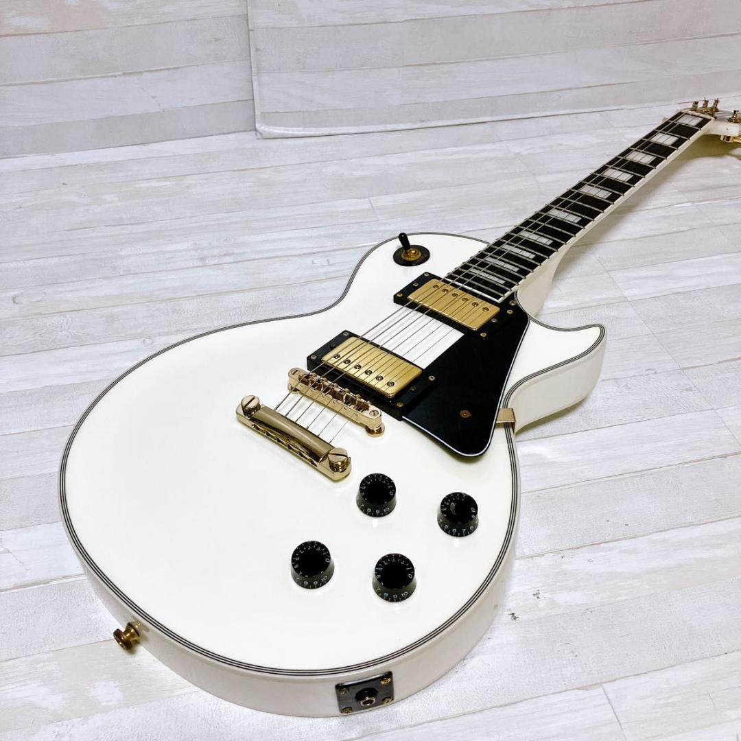 グラスルーツ レスポールカスタム エレキギター ホワイト ソフトケース