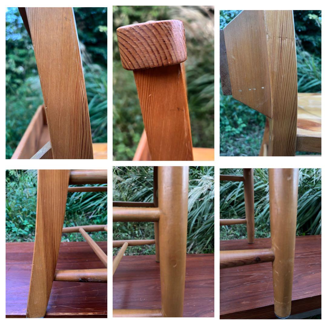 カントリー家具 ②チャーチチェア 教会椅子 ダイニングチェア パイン材