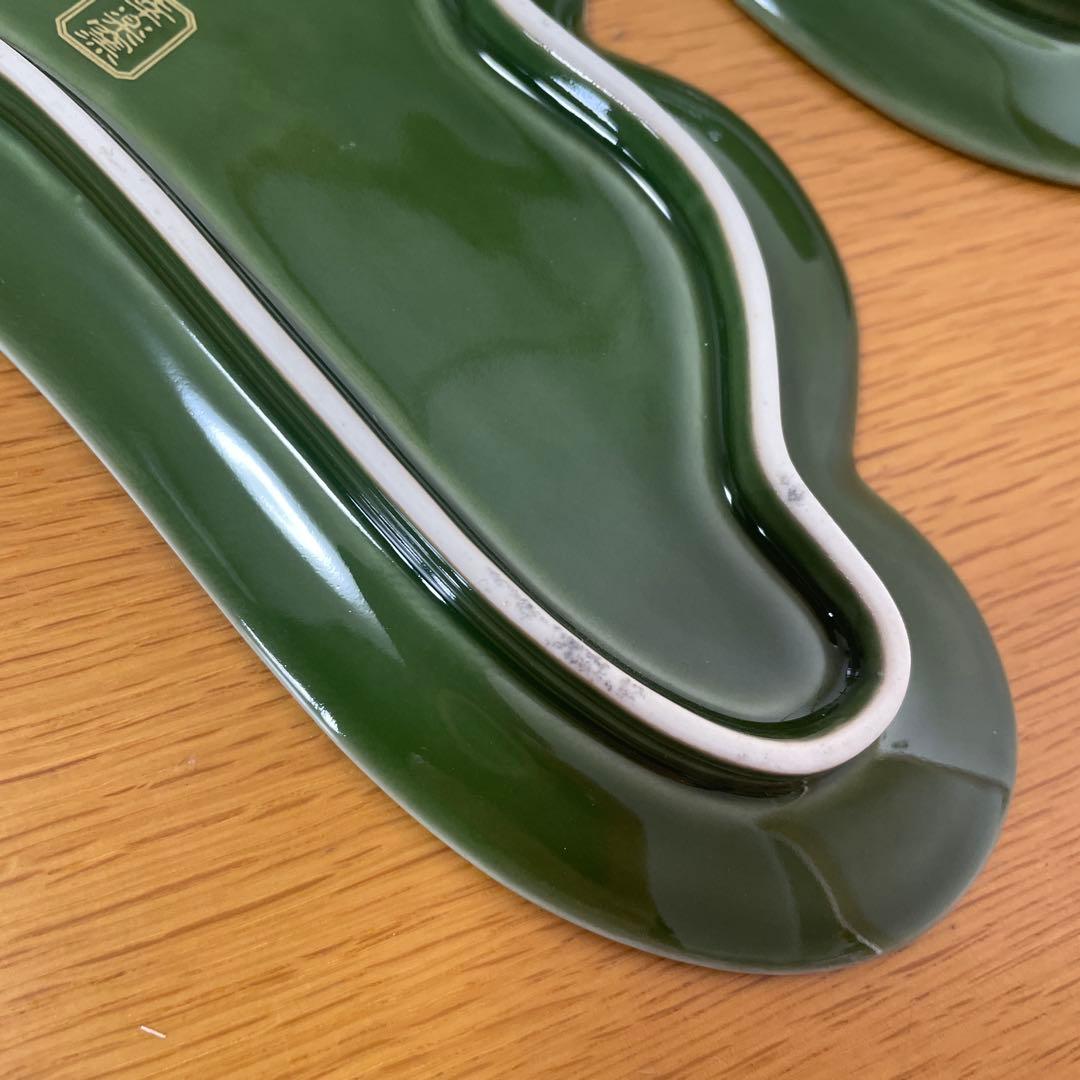 有田焼 幸楽窯 錦茶緑金松葉形前菜皿 3枚セット - メルカリ