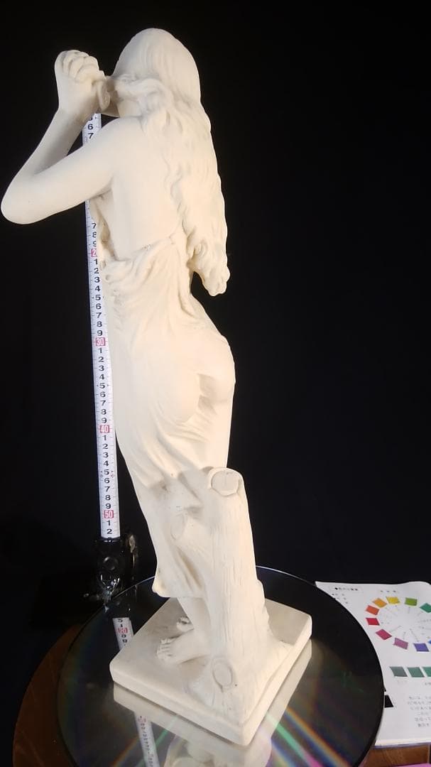 ダル作乙女★アラバスター少女彫刻裸婦像／高５３ｃｍ//白色ブロンズ銅像風女神