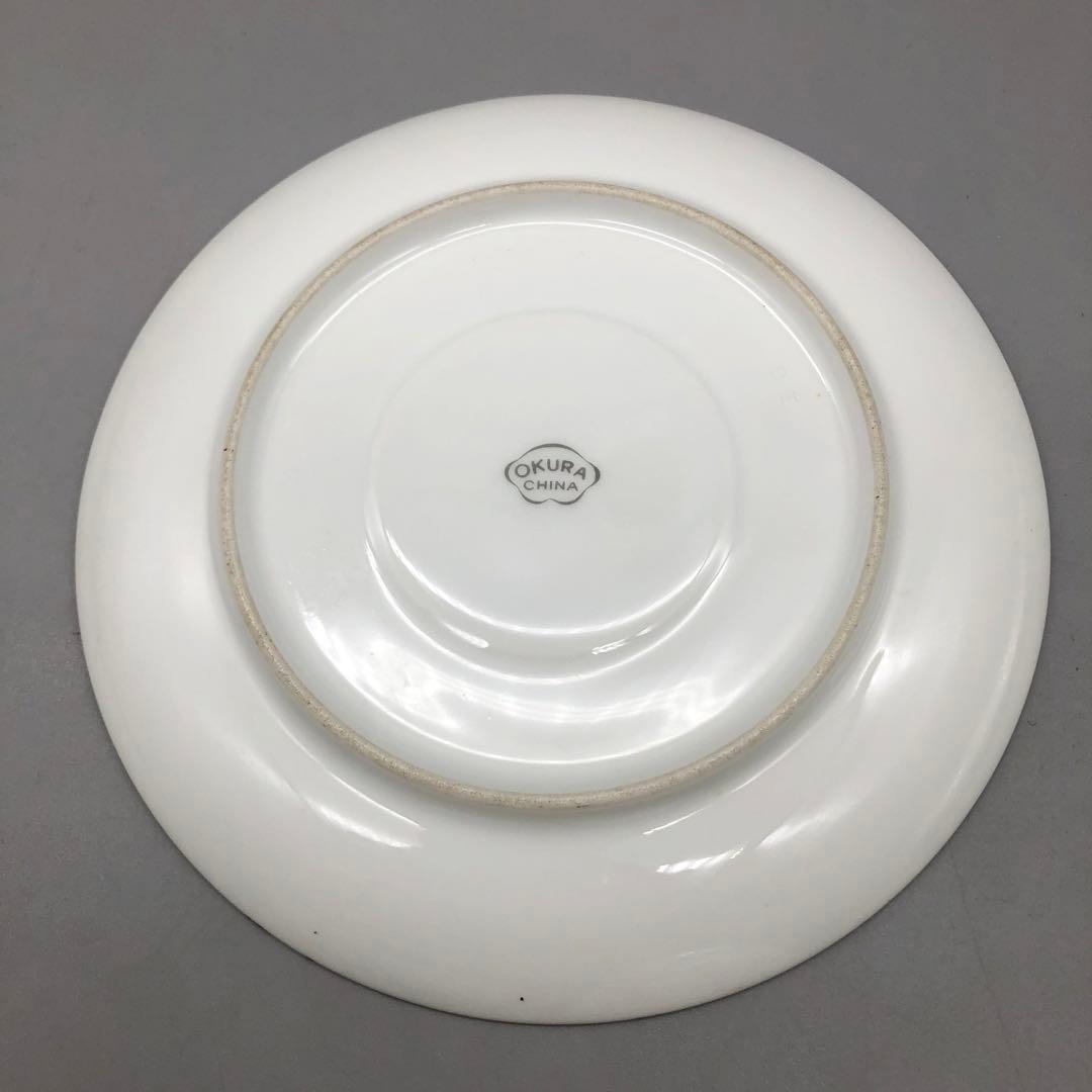 オークラ大倉陶園ゴールドラインイニシャルTカップソーサーボウル高台皿アンティーク