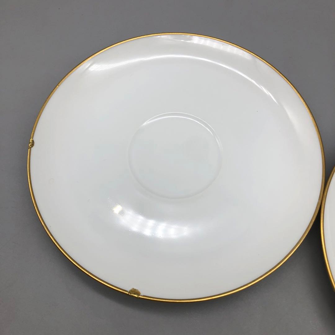 オークラ大倉陶園ゴールドラインイニシャルTカップソーサーボウル高台皿アンティーク
