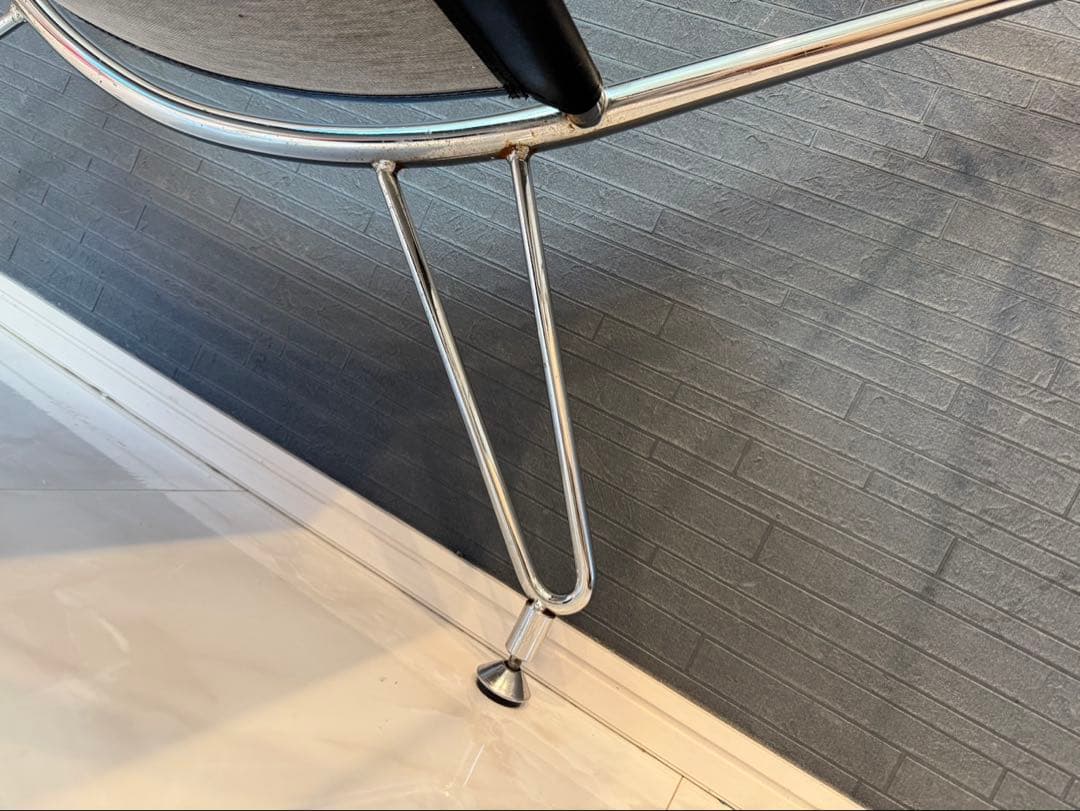 スペースエイジ ガラスローテーブル ヴィンテージ レザー ミッドセンチュリー