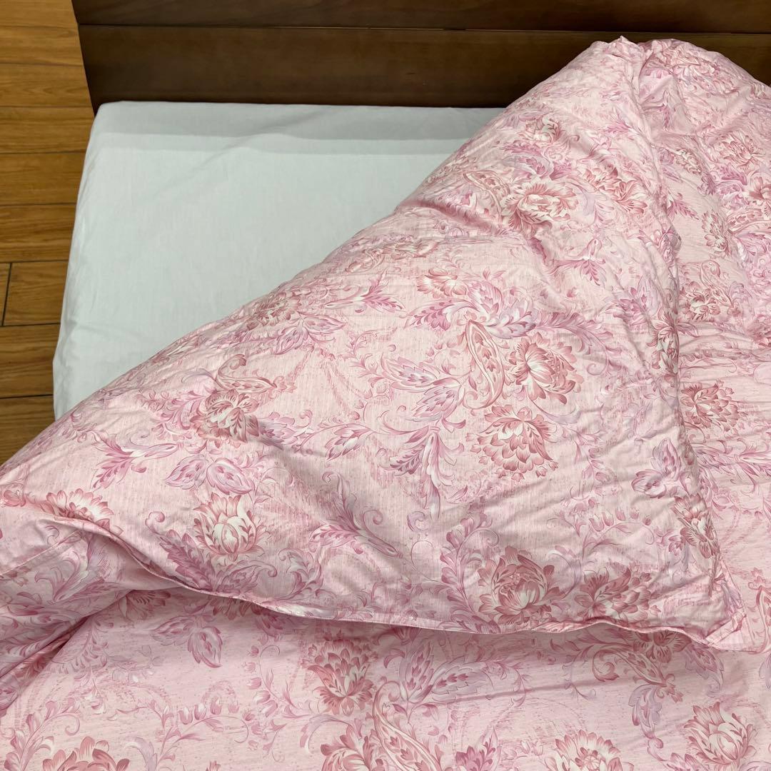 新品　シングルサイズ　羽毛掛け布団　羽毛ふとん　羽毛掛ふとん　羽毛布団　ピンク