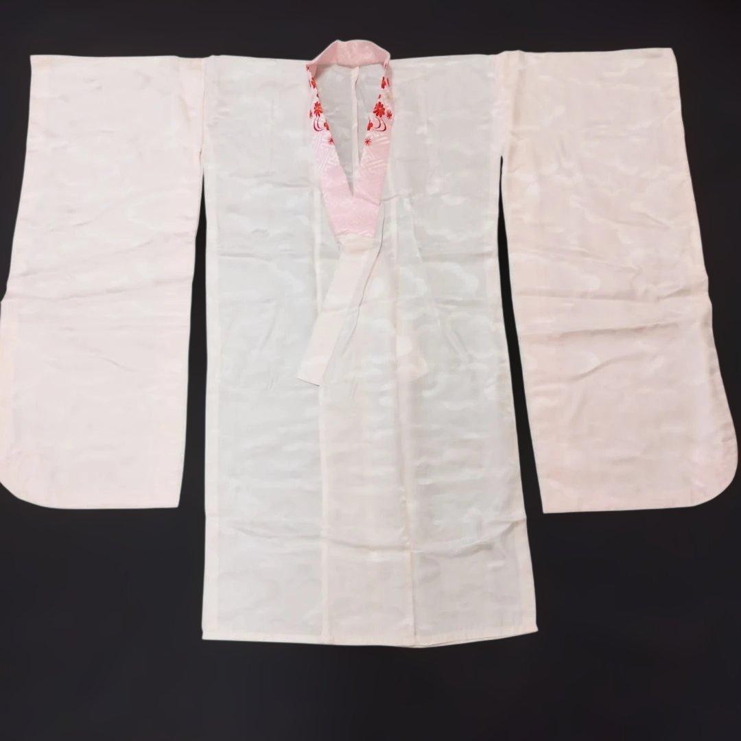 七五三　7歳　女児 華やかな扇柄の和服と帯セット　正絹　金糸