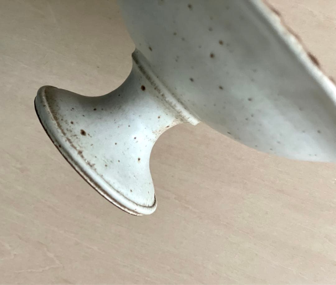 未使用】松塚裕子 さん レリーフミニコンポート（白）高台皿 デザート