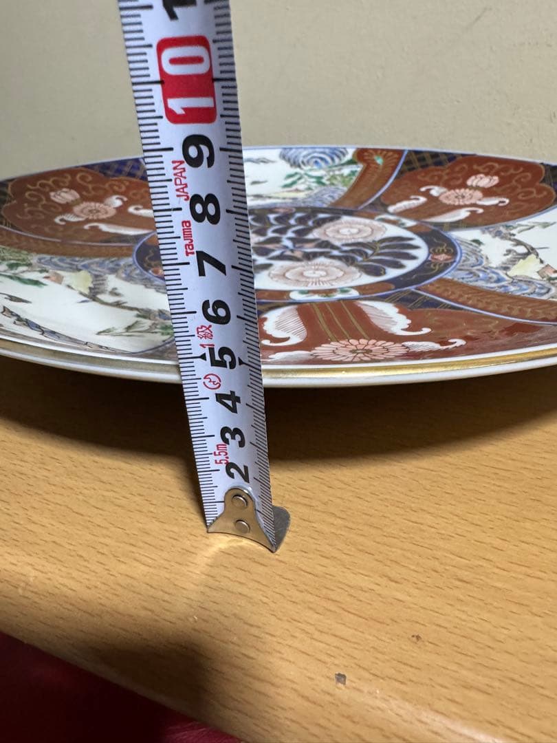 古伊万里　大皿　秀峰　日本の伝統的な陶磁器装飾皿　37.5cm