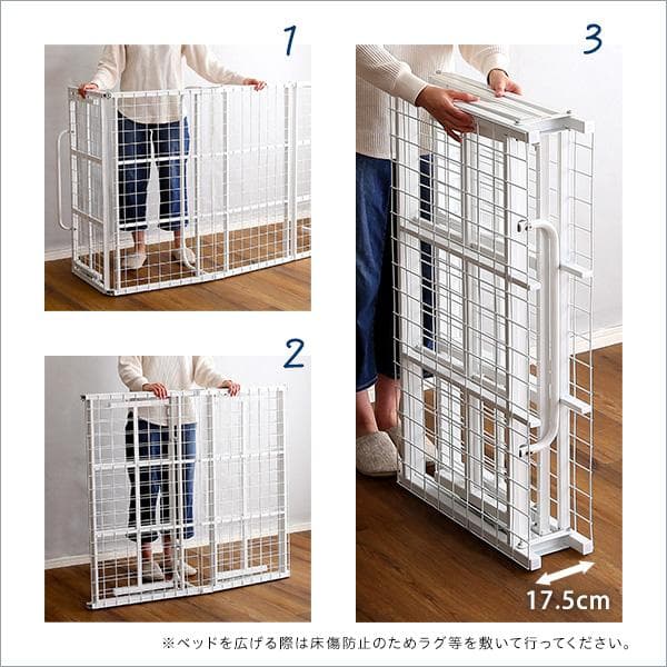 4つ折り 折りたたみパイプベッド