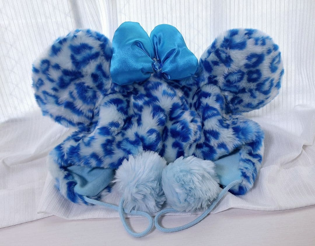 ディズニー ミニーちゃんファンキャップ ヒョウ柄 青 ブルー - メルカリ