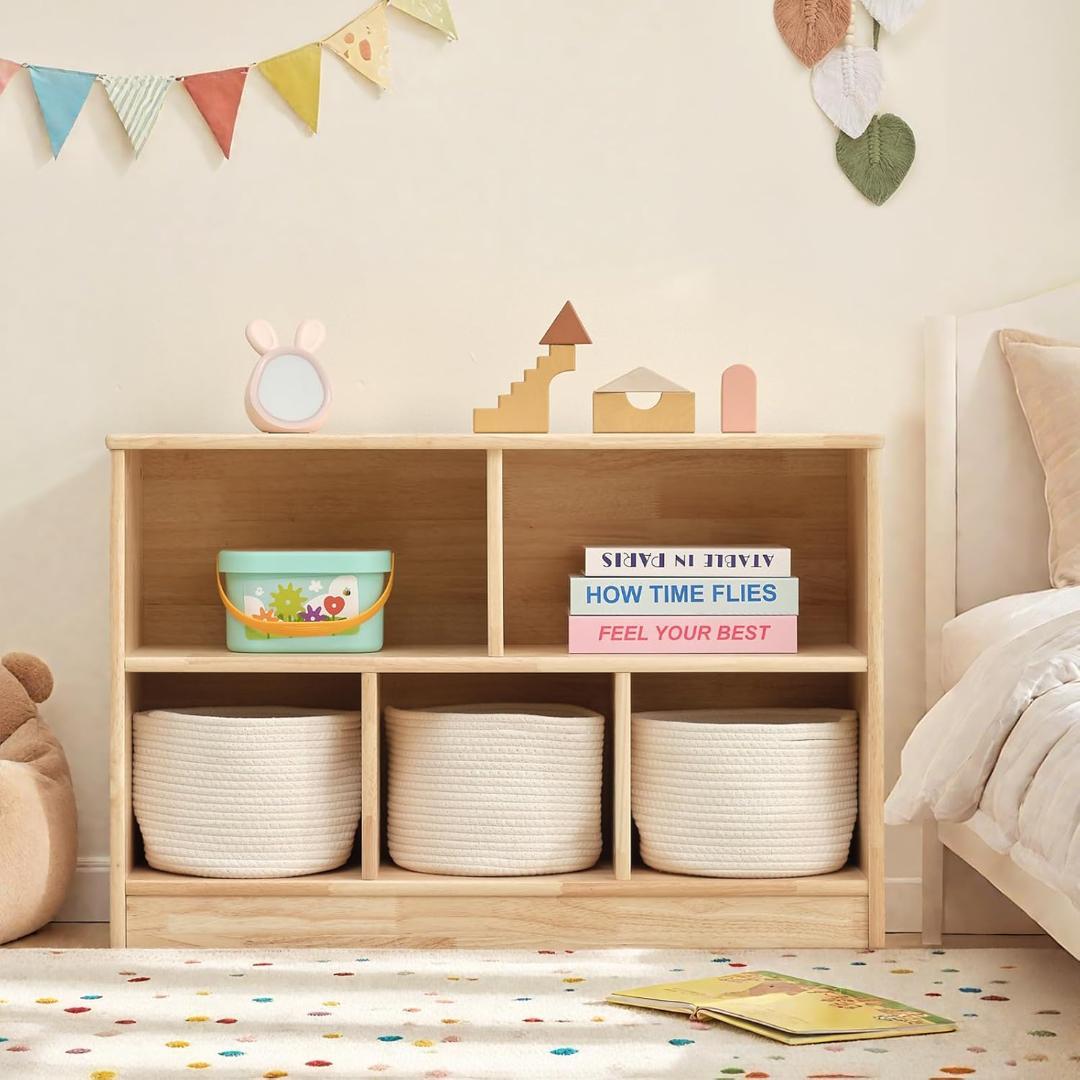 【新品未使用】TOOKYLAND 収納 2段 幅90×高60 木製収納