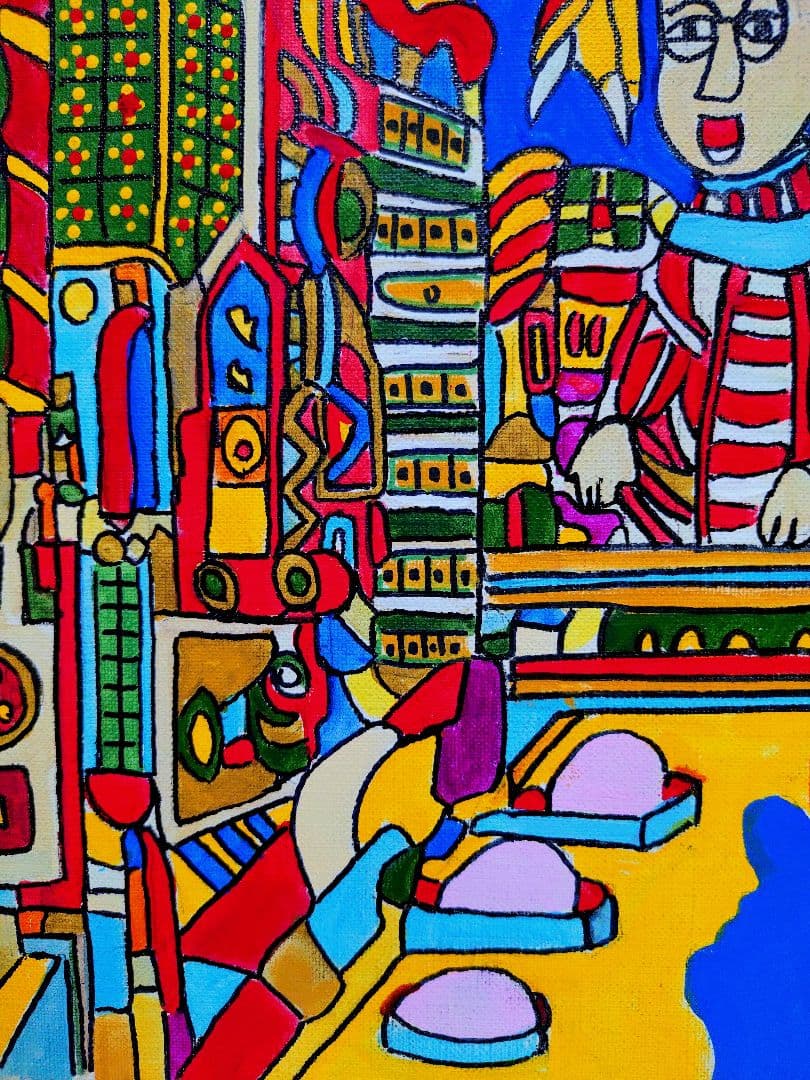 F6号】ジミー大西【道頓堀】手描き/表裏サイン有り/油彩/アクリル/絵画