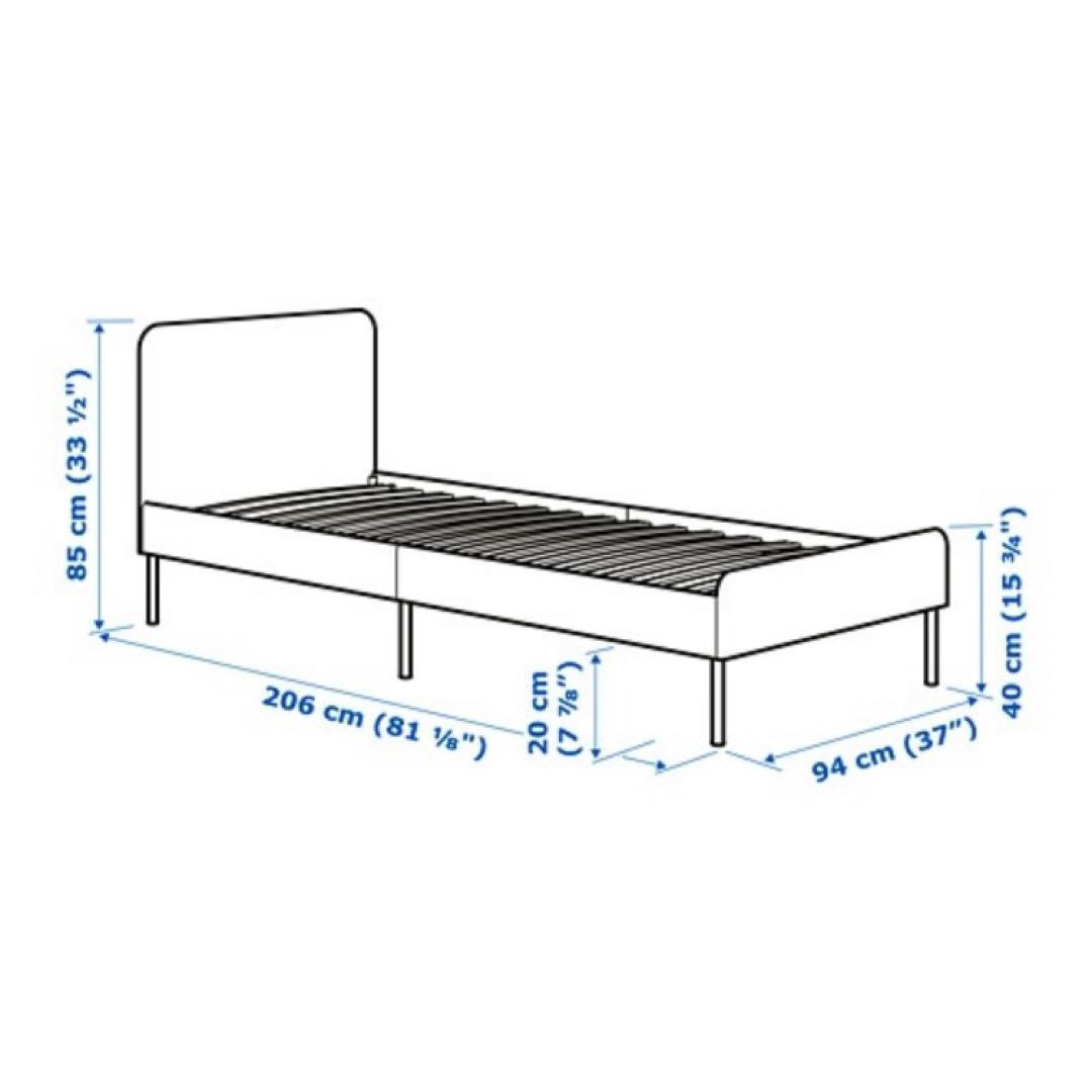 【美品】IKEA ベッドフレーム シングルベッド ライトグレー シンプルおしゃれ