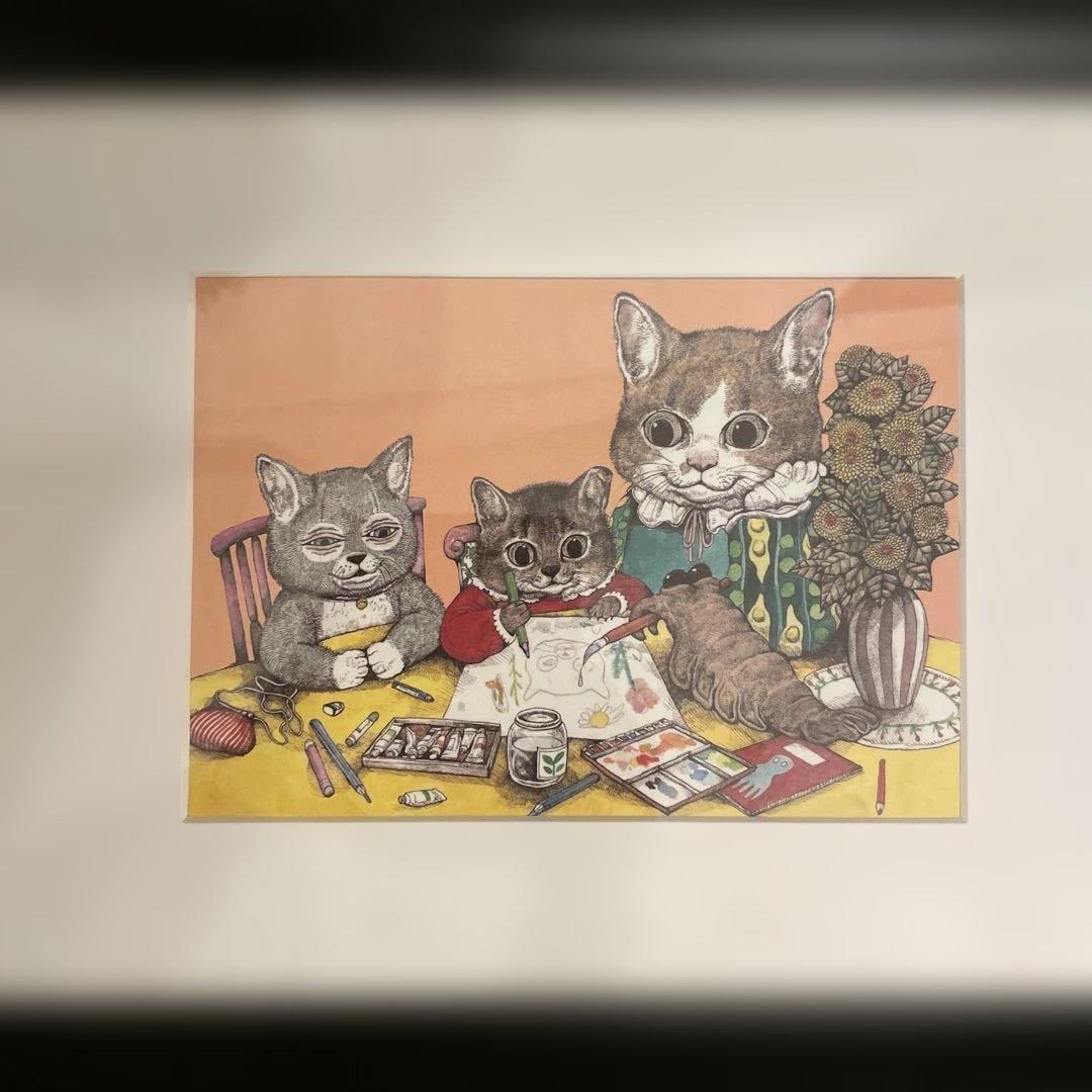 ボリス雑貨店 ヒグチユウコ 複製画 heart 非売品栞他 押印ポストカード付き