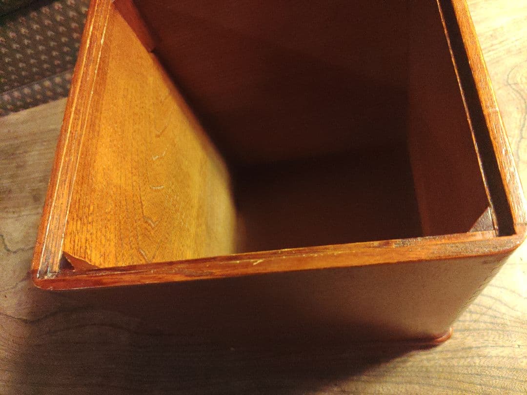 希少　無垢　ダストボックス　ごみ箱　蟻継ぎ　天然　欅　工芸　民芸