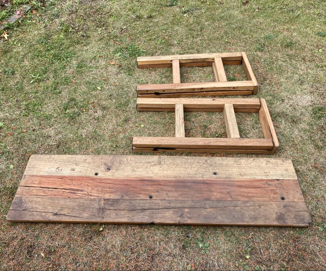 組み立て式　ビンテージ　折りたたみテーブル　アンティーク調