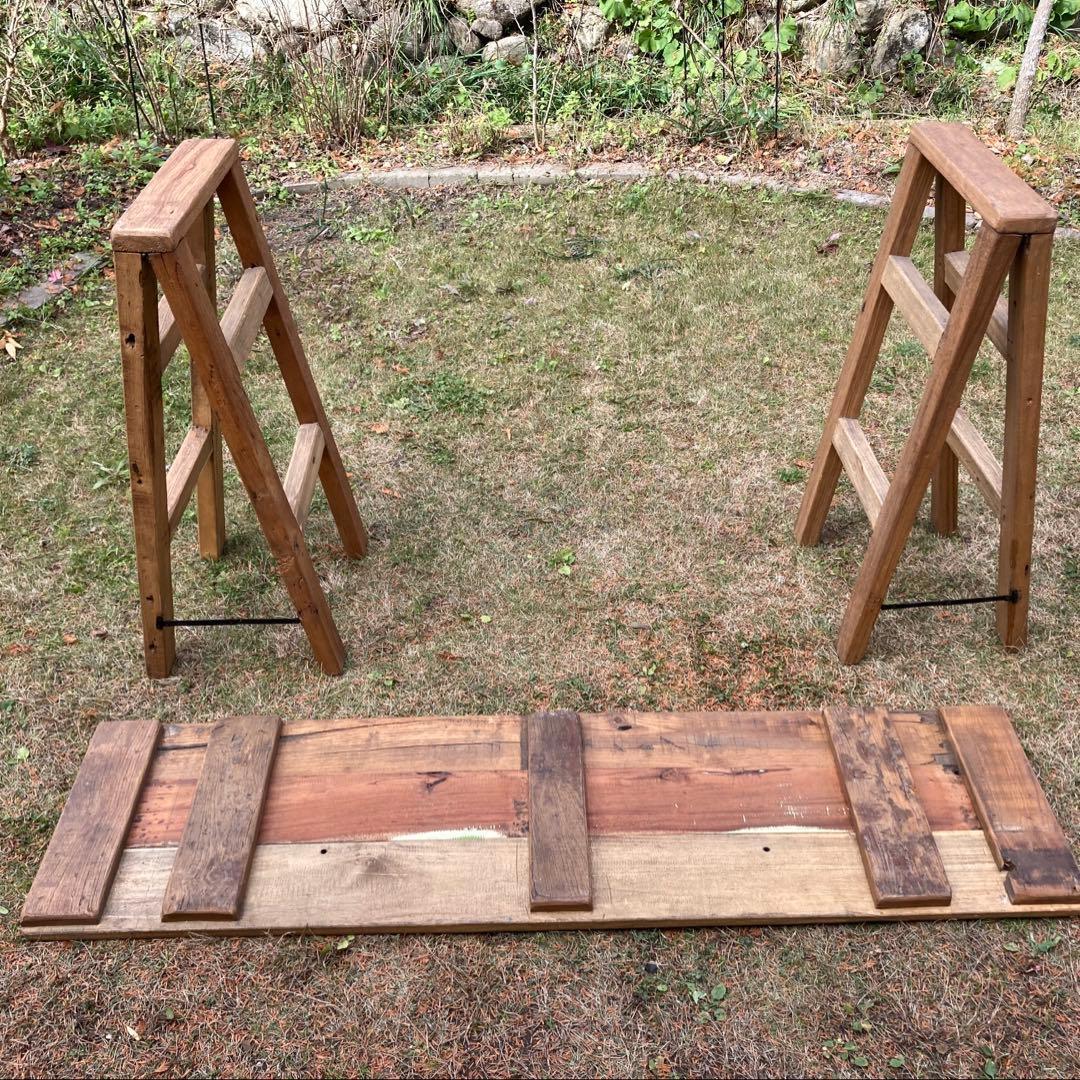 組み立て式　ビンテージ　折りたたみテーブル　アンティーク調