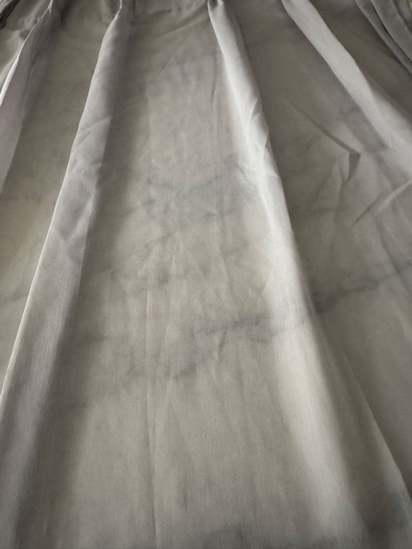 パープル&グリーンツートンドレープカーテンレース付き