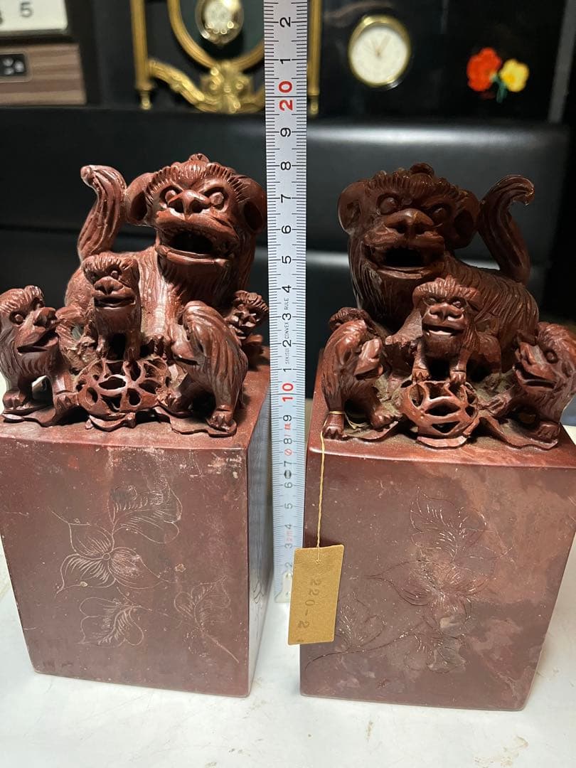 狛犬、獅子、中国狛犬、寿山石彫刻、狛犬彫刻、石材狛犬