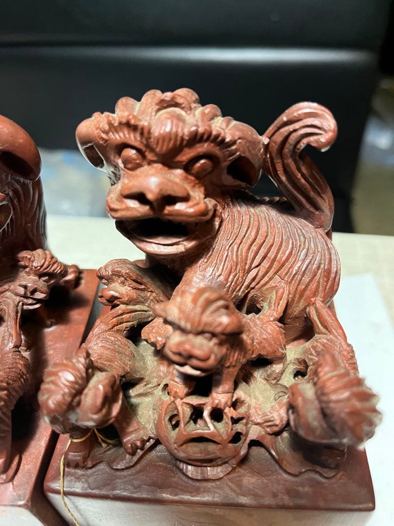 狛犬、獅子、中国狛犬、寿山石彫刻、狛犬彫刻、石材狛犬