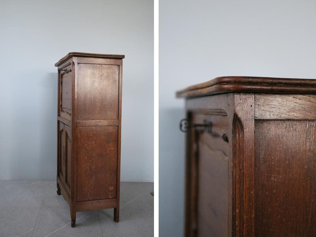 英国アンティーク猫脚ライティングビューロー/木製机/収納式デスク(90-65)