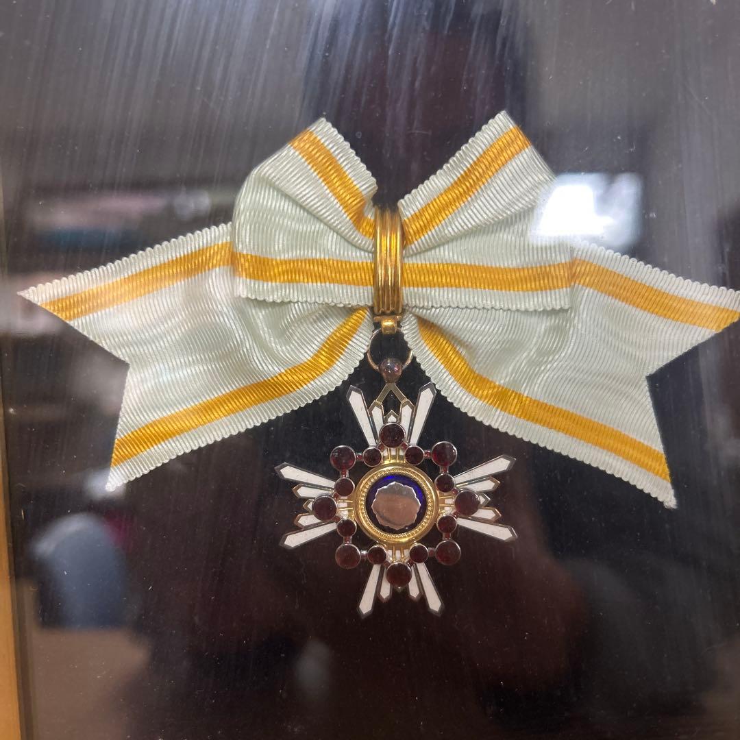 額縁 瑞宝章 勲五等 メダル 賞状 橋本龍太郎 総理大臣 自宅保管品 瑞寶