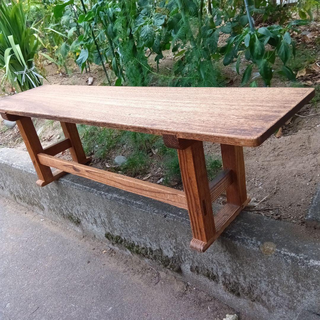 送料無料　昭和のそろばん塾の文机 長机　木製シンプルテーブル