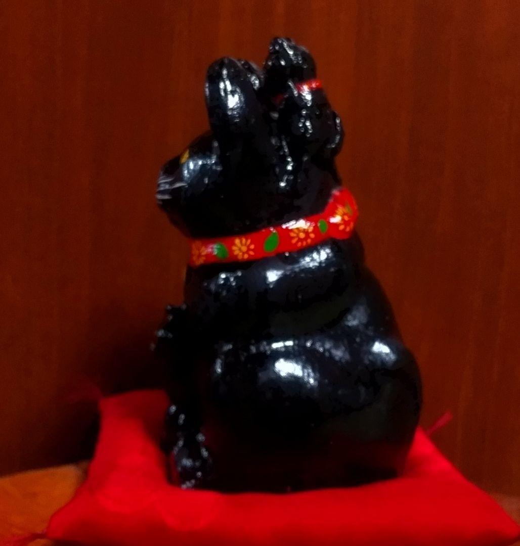 三河招き猫 親子猫 サビ猫＆クロ猫２点セット 土人形 美品