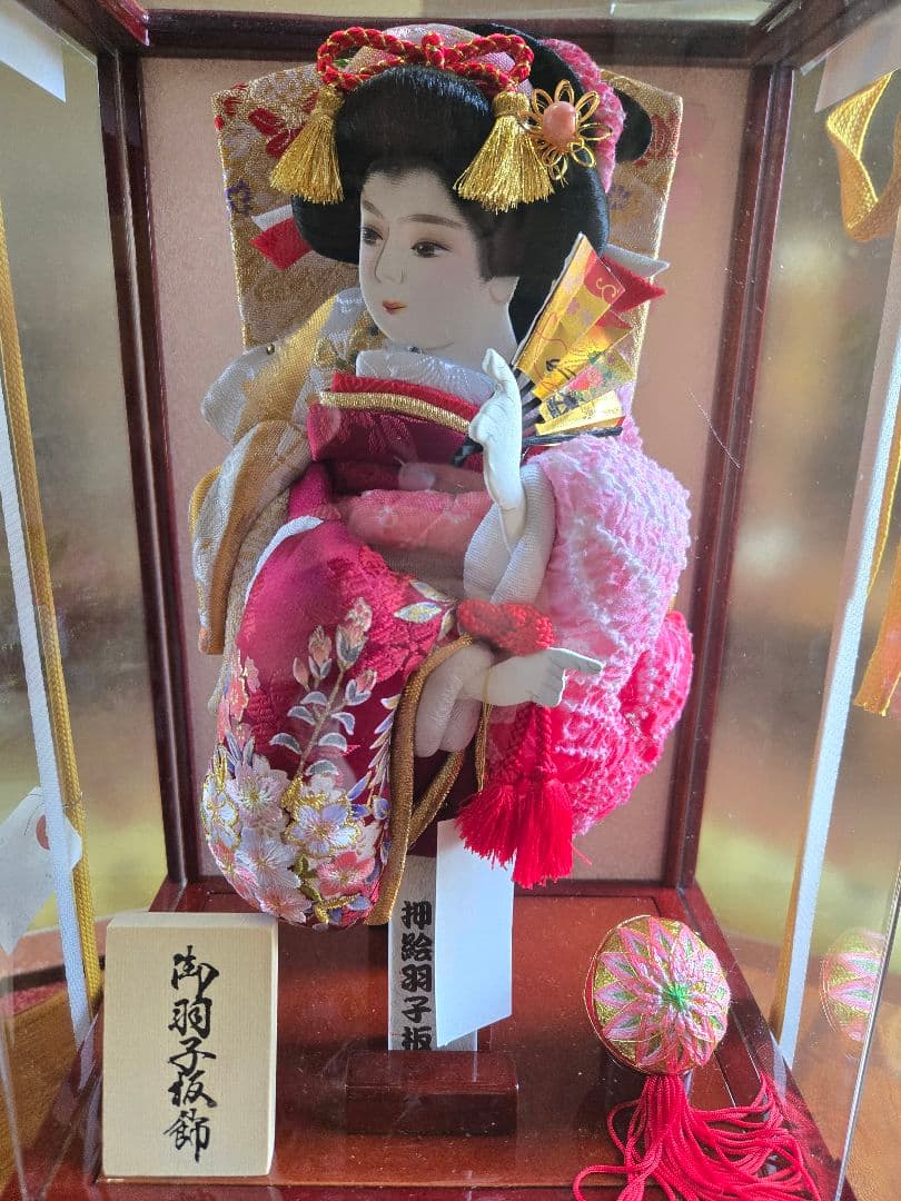 【展示品限り】正月飾り　羽子板　ケース飾り　※閉店セール　H18