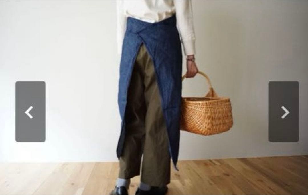 UTO フランスエプロン　リネン　ブラック