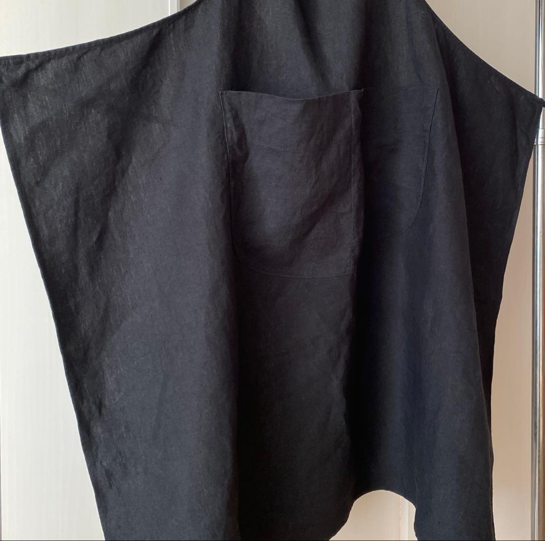 UTO フランスエプロン　リネン　ブラック