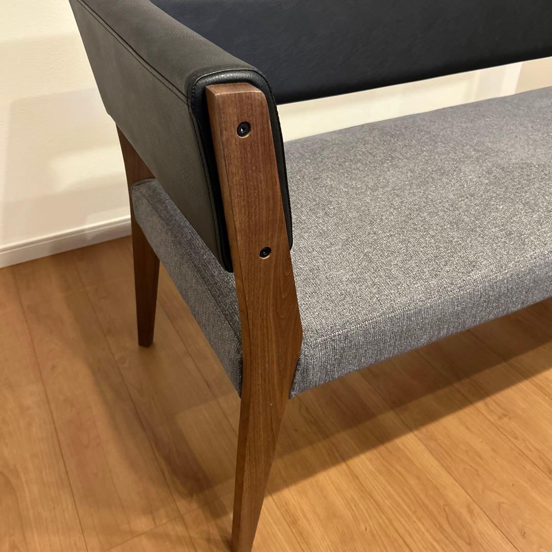 カインⅡ ベンチ 140cm 右肘 ウォールナット PVCブラック