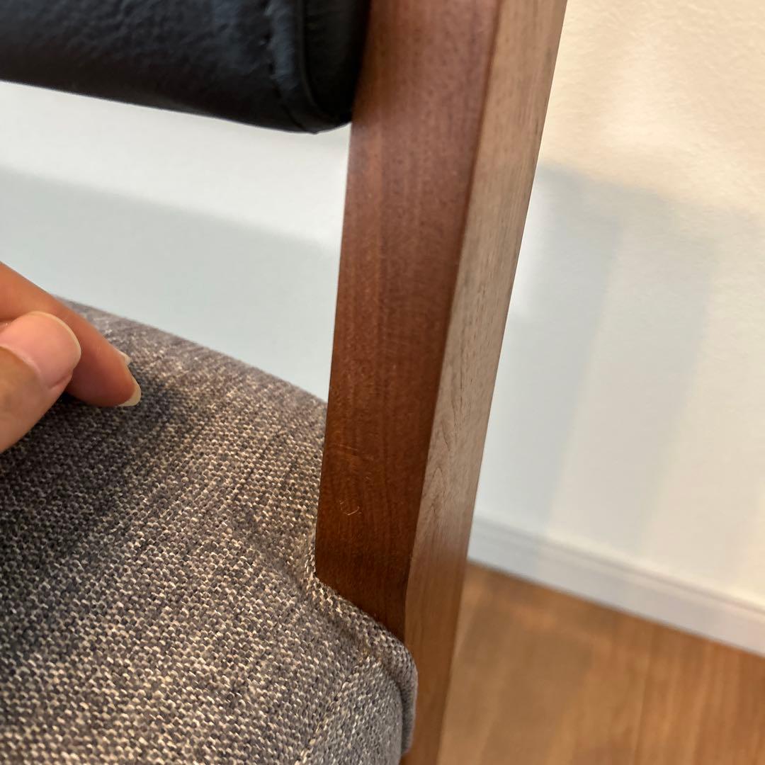 カインⅡ ベンチ 140cm 右肘 ウォールナット PVCブラック