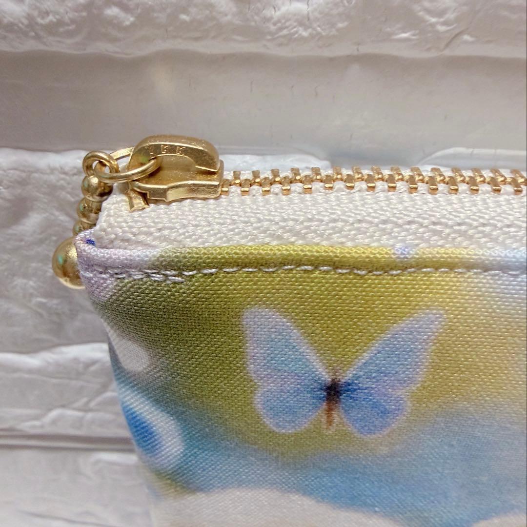 フラットポーチ　ハンドメイド　犬柄　トイプードル　ポーチ　両面パネル生