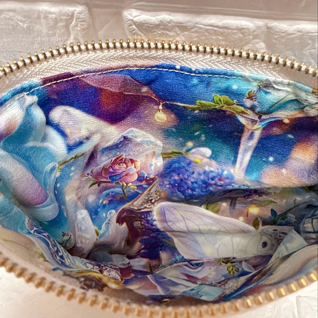 フラットポーチ　ハンドメイド　犬柄　トイプードル　ポーチ　両面パネル生