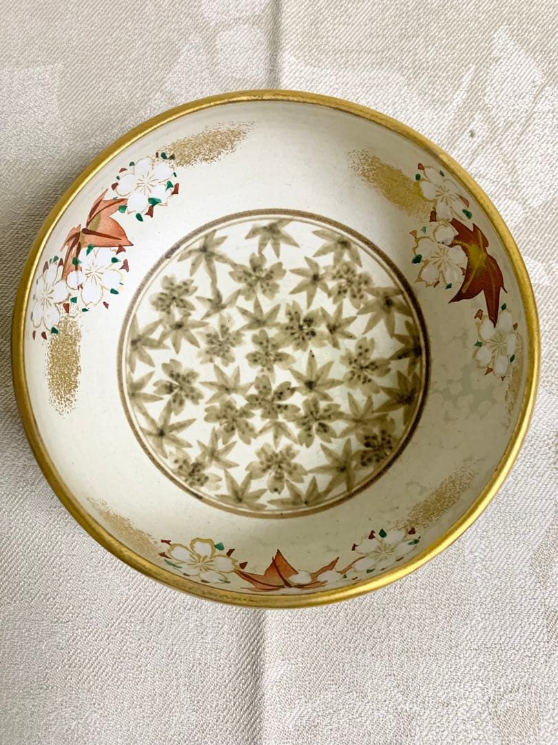 美品 京都雲楽窯6点セット 京焼 清水焼 桜もみじ 陶器 大皿 おもてなし 来客