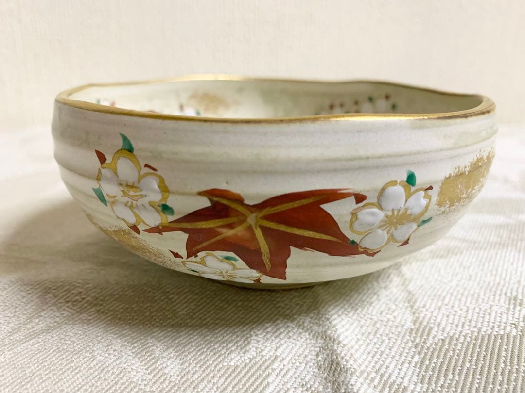 美品 京都雲楽窯6点セット 京焼 清水焼 桜もみじ 陶器 大皿 おもてなし 来客