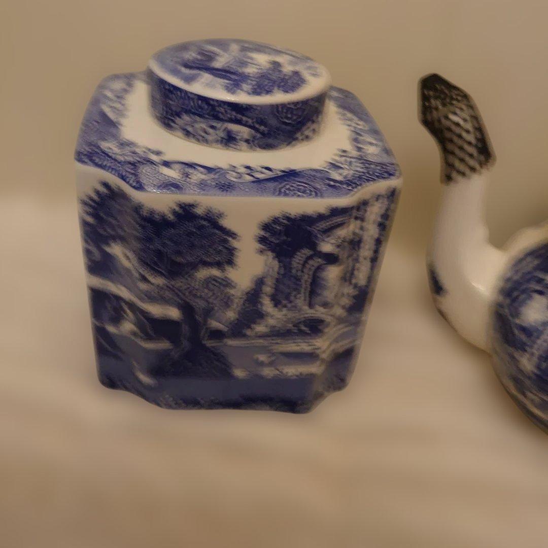 値下げ！！spode 青と白の風景画 ティーセット