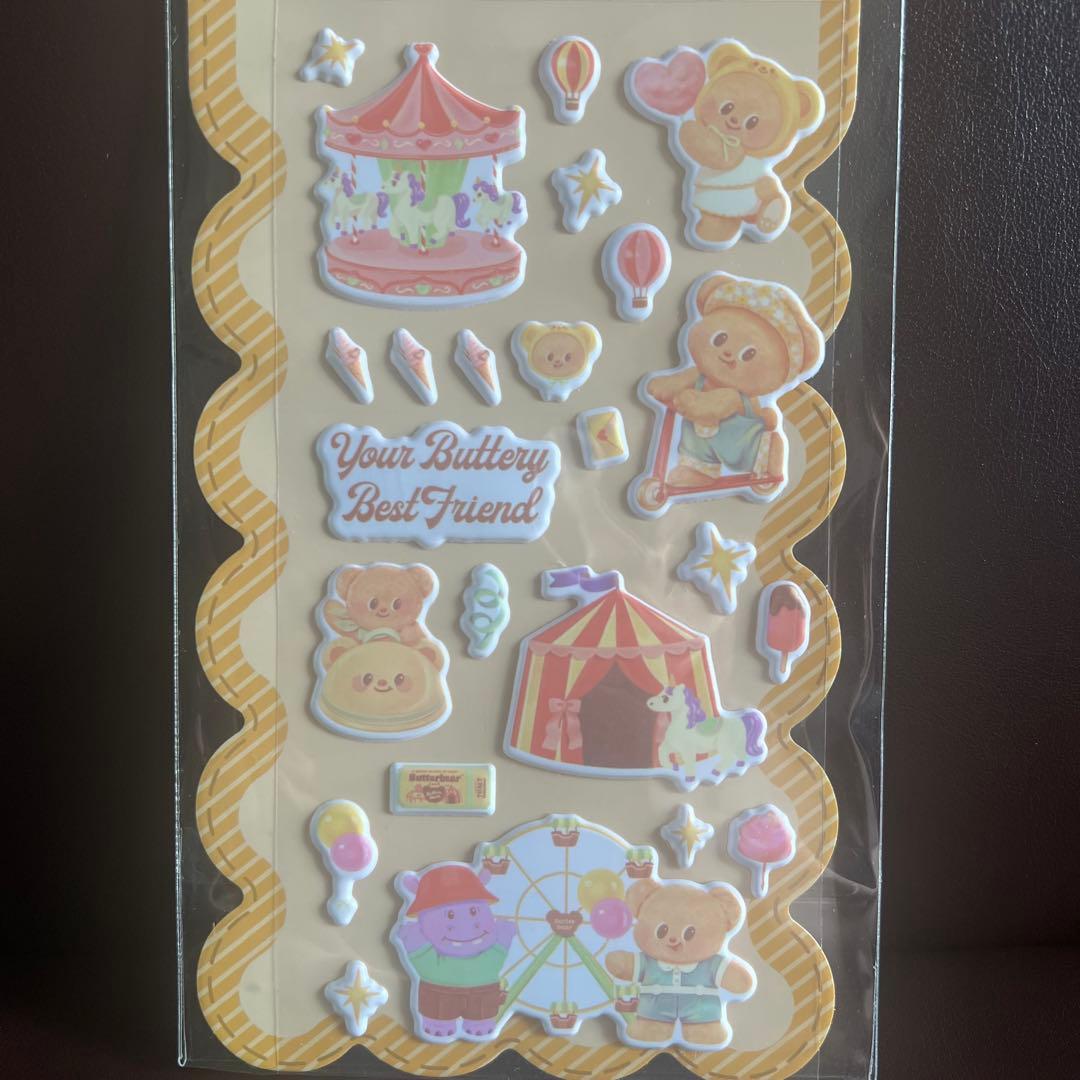 【海外正規品】バターベア　3枚セット　シール　ぷっくりシール